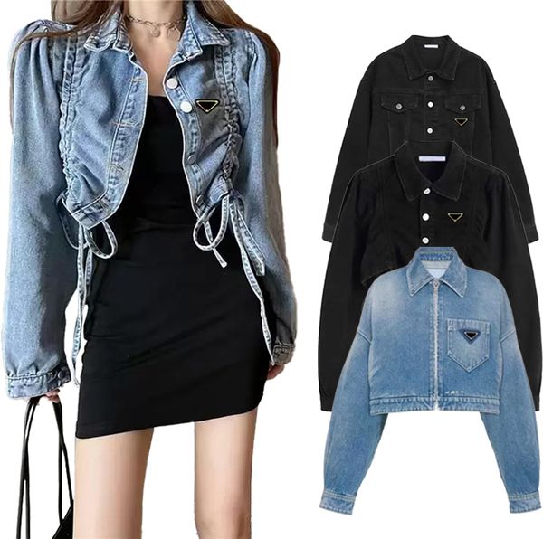 

designer women jackets denim coat womens button letters spring slim for lady outfit woman jeans jackets outsize classcia windbreaker coats s, Black;brown