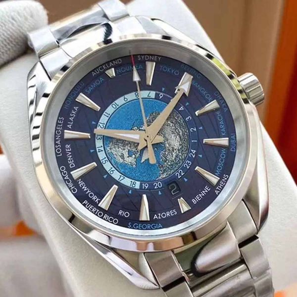 

fashion mens luxurys watch world time james bond 007 men automatic watches mechanical movement men's skyfall watch steel wristwatch0, Slivery;brown