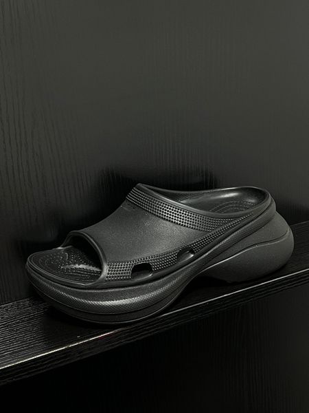 

designer slipper luxury slippers calf leather women's sandal swimming pool pillow comfortable sandals hook and loop fastener mule slipp, Black