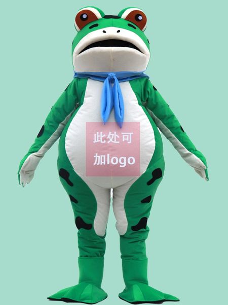 

mascot costumes frog inflatable mascot cartoon doll costume people wearing doll headgear advertising promotion funny green red frog clothes, Red;yellow