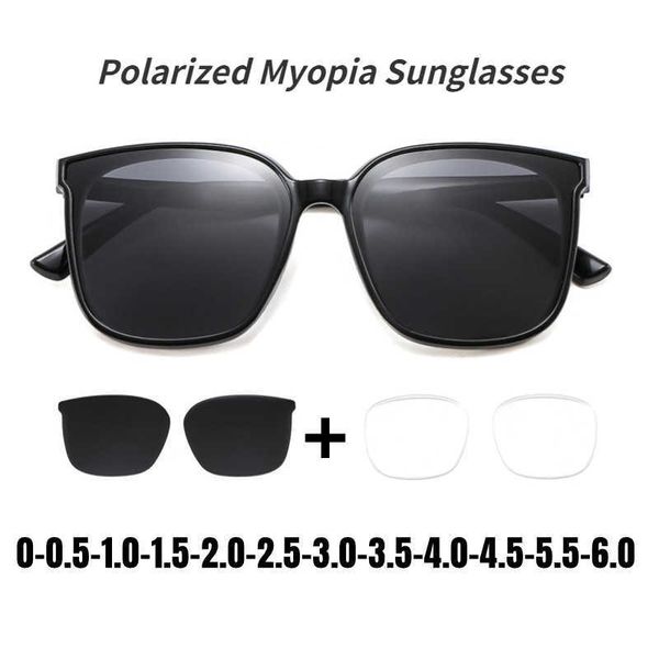 

sunglasses fashion polarized myopia sunglasses for men women oversized square driver sunglasses uv400 nearsight glasses diopter 0 to -6.0 p2, White;black