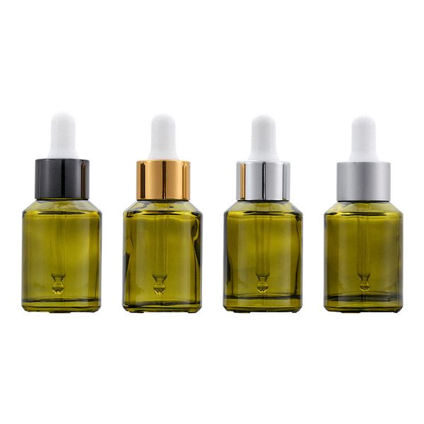 

100pcs 30ml empty green amber glass bottle liquid reagent pipette bottle small eye dropper aromatherapy essential oil bottle f3381