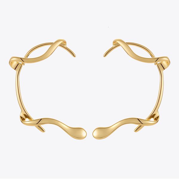 

ear cuff enfashion nonpiercing branches gold color clip on rings for women pendientes irregular fashion jewelry e221375 230406, Silver