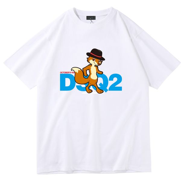 

dsq2 icon dsqicon2 2023 new printed shirts plain t shirts men and women o-neck brand classic fashion trend for simple street short sleeve, White;black