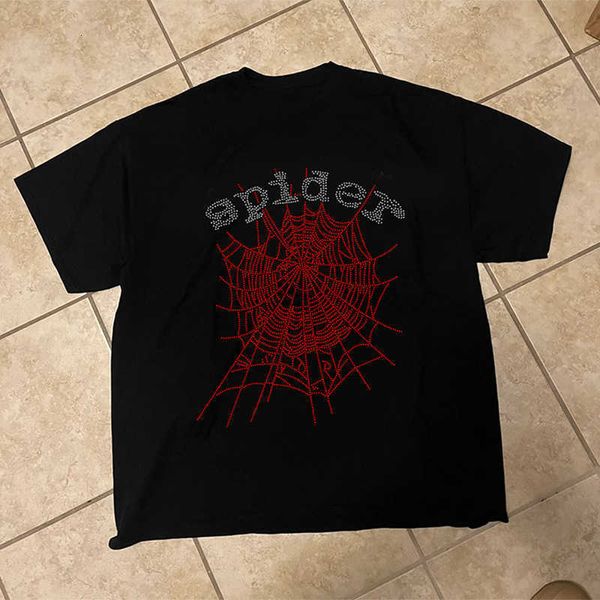 

men's t-shirts fashion sp5der 555555 designer 1 spider web pattern women streetwear shirt tees clothing seller, White;black