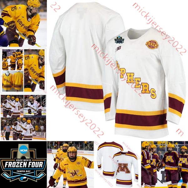 

mat robson minnesota hockey 2023 mens frozen four jersey tyler nanne sammy walker jack lafontaine ben meyers justen close stitched minnesota, Black
