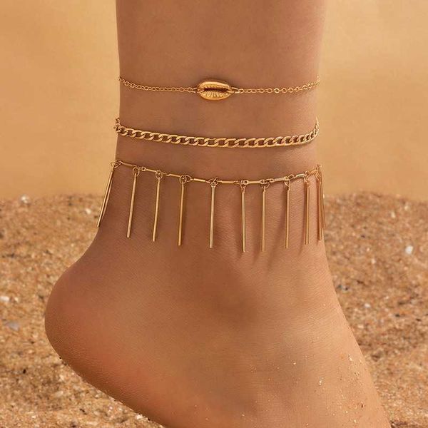 

anklets vintage shell bracelet chain boho anklets for women feet pendant jewelry trend ankle strap butterfly tobilleras summer holiday aa230, Red;blue