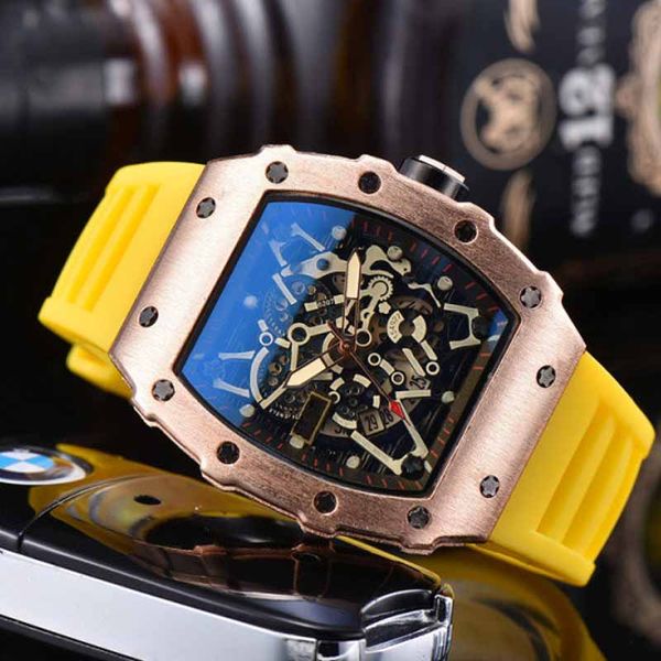 

feature luxury men's military hollow sports watch men's analog date quartz watch, Slivery;brown