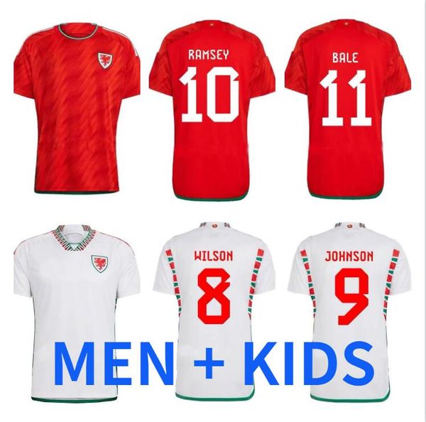

2022 bale wales soccer jerseys wilson allen ramsey 22 23 world national team cup rodon vokes home football shirt men kids kits uniforms fans, Black;yellow