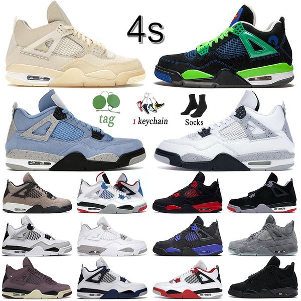 

2023 4s luxury brand basketball shoes designers sneakers fashion university blue offs white cement red thunder men women casual trainer spor