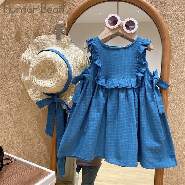 

girl s dresses humor bear toddler kids girls ruffle round pullover summer sleeveless plaid printed princess 2 7years 230406, Red;yellow