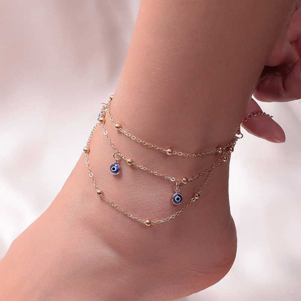 

anklets bohemian anklets bracelets for women multiple layers turkish eyes ankle bracelet barefoot sandals pulseras foot jewelry bohemian aa2, Red;blue