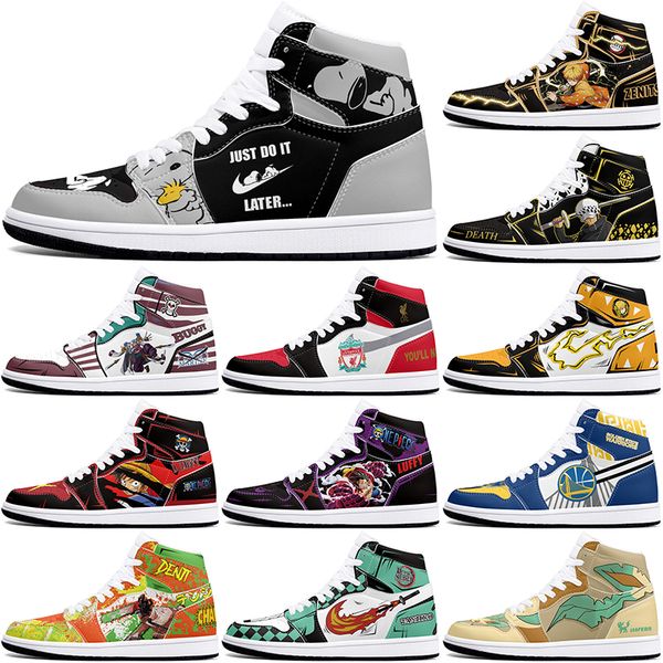 

New diy classics customized shoes sports basketball shoes 1s men women antiskid damping anime Versatile fashion customized figure sneakers 436279