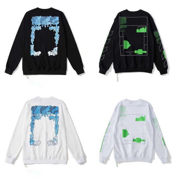 

luxury men's classics sweatshirts brand offs pullover shirts hoodies designers women sweater men arrow cross letter print hoodie hip ho, Black