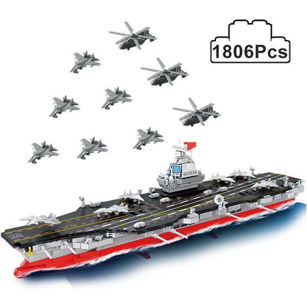 

kits military ww2 003 fujian aircraft carrier model building blocks technical battleship warship weapons bricks moc toys for kid gift p23040