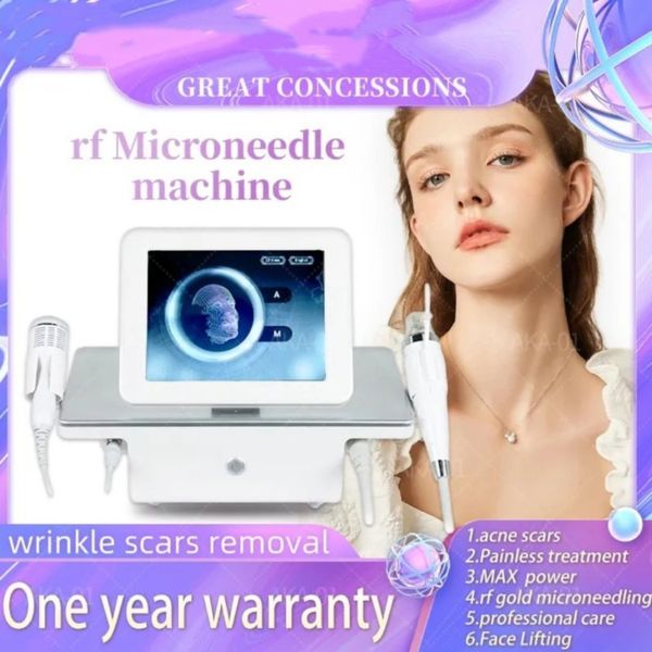 

portable 2in1 microneedle rf fractional cold hammer stretch mark scar acne remove face lifting body tighten machine