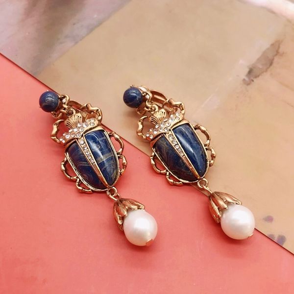 

ear cuff pearl drop insect clip rings vintage retro jewelry modern crystal accessories 230406, Silver