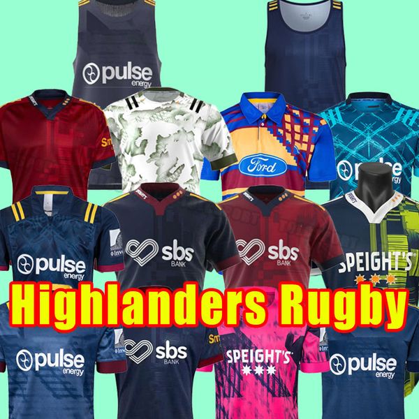 

rugby jerseys highlanders 19 20 21 22 23 2021 2022 2023 training shirt vest tshirt black home away size s-5xl retro pants short, Black;gray