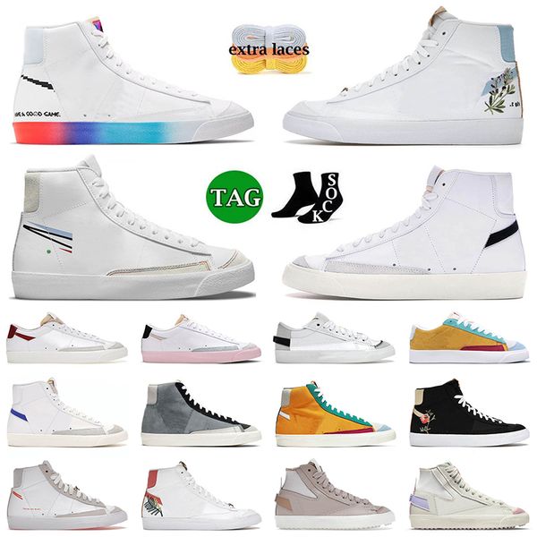 

designer blazers mid 77 men platform running shoes blazer vintage have a good game black white indigo pomegranate catechu jumbo pink oxford