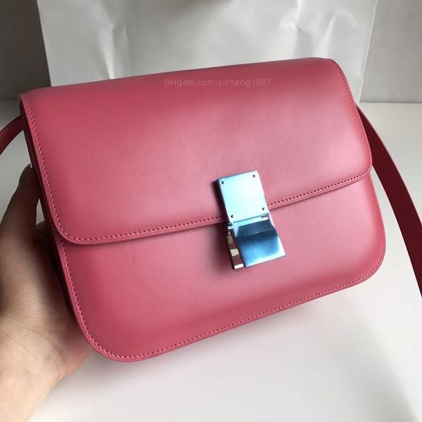 

10a tier mirror quality luxurys designer bag women medium purses 24cm teen polished cowhide leather shoulder crossbody watermelon red classi, Black;red