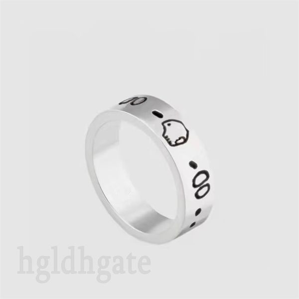 

retro skull wedding rings for woman luxury ring metal letters halloween party jewellery woman bague engraving ghost love rings does not fadi, Silver