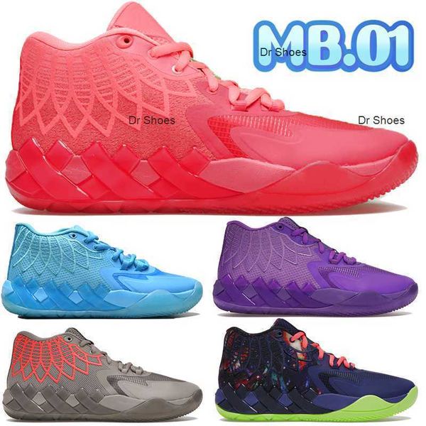 

new lamelo ball mb.01 basketball shoes teal purple glimmer rick and morty not from here galaxy iridescent dreams mens designer sneakers men, Black