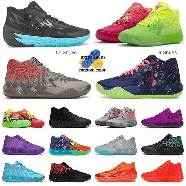 

designer lamelos ball mb.01 rick and morty basketball shoes low men sneakers outdoor trainers galaxy grey red ricmort phenom supernova, Black