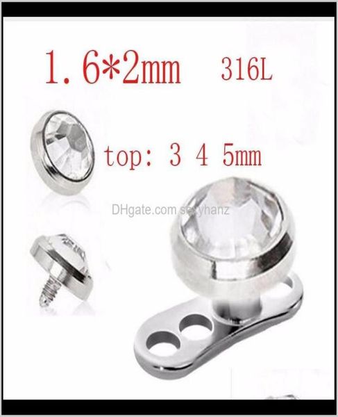 

plugs tunnels drop delivery 2021 316l stainless steel skin diver piercing micro dermal jewelry body gcwja5872625, Silver