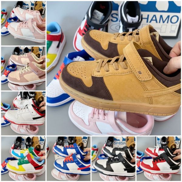 

sbdunk designer ow children's running shoes no.1-50 lot the sb dunks low skate university blue fragment skate platform shoe chicago res, Black