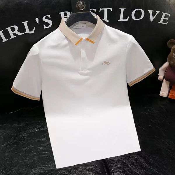 

summer men's short sleeve polo fashion short sleeve casual t-shirt, White;black