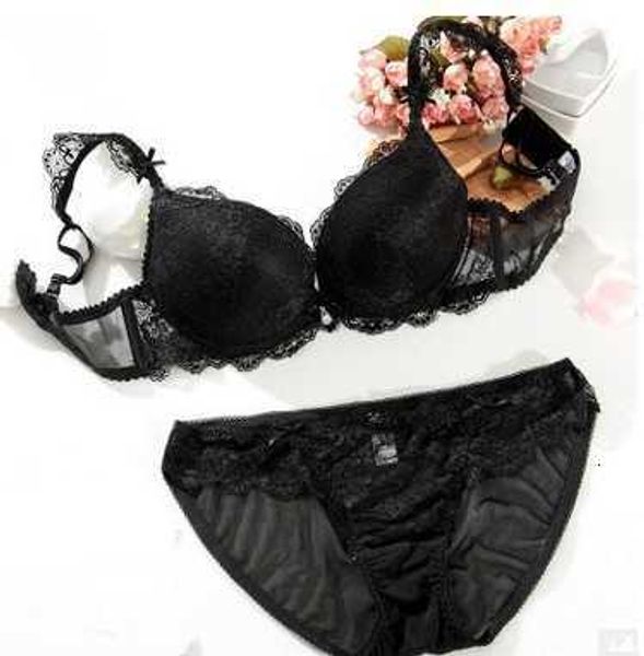 

softness lace tassel embroidered floral push up bra and panties set ladies underwear, Red;black