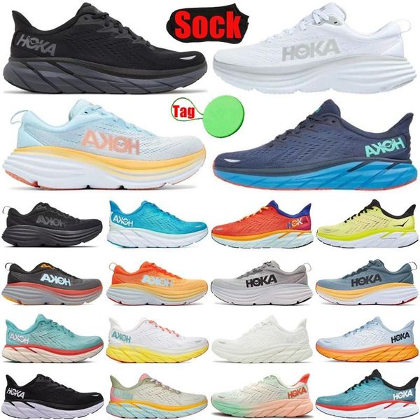 

2023 designer hoka one bondi 8 running shoes mens women clifton carbon x 2 climbing sneakers clifton kawana challenger shock absorption luxu