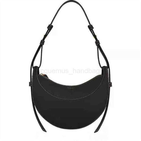 

polene paris french niche design bag single shoulder messenger crescent female leather armpit saddle