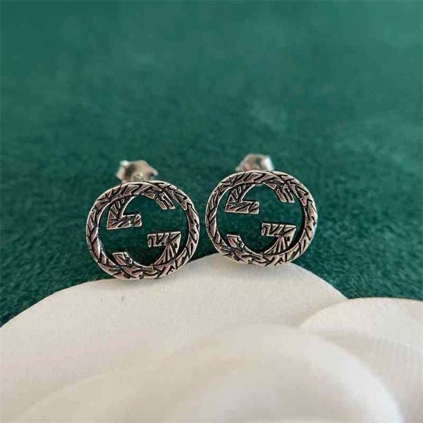 

earrings 2023 new 925 silver carved three-dimensional pattern earrins simple earrings factory direct sales 50% off, Golden