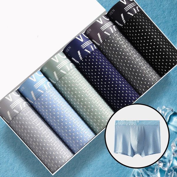 

underpants men's underwear men's underwear men's boxing shirt men's boxing shoes ice silk breathable boxer men's sh, Black;white