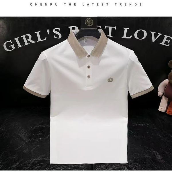 

designer summer short sleeve men's fashion t-shirt casual polo shirt shirt, White;black