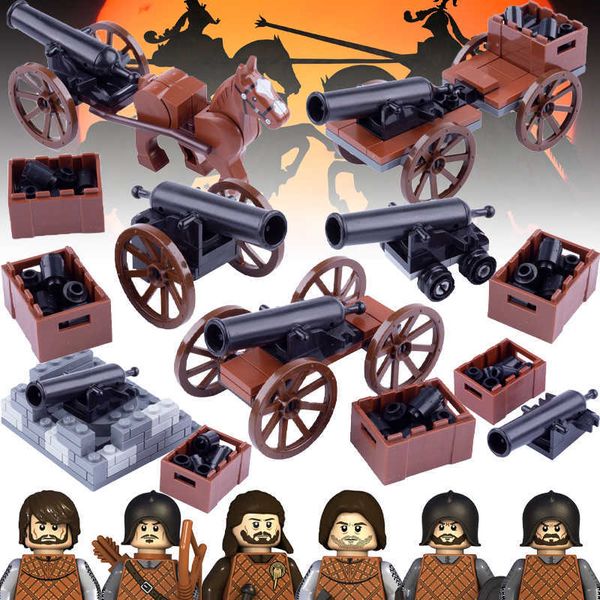 

model kits medieval cannon building blocks military rome knight castle soldier figures siege vehicle war horse gun weapons bricks toys boys