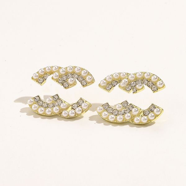 

designer diamond earrings charm women gift gold and pearl earrings spring love jewelry romantic charm stainless steel white earrings family, Golden
