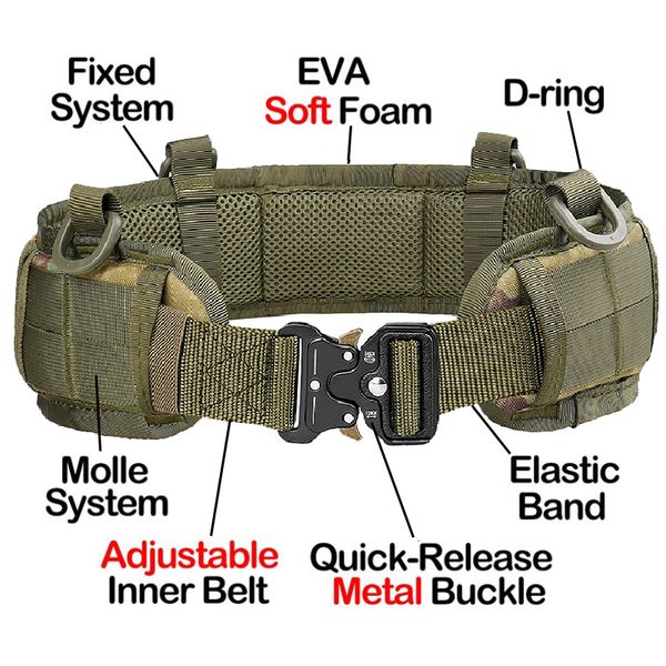 

belts army style combat quick release tactical belt fashion men canvas waistband outdoor hunting camouflage waist strap 230406, Black;brown