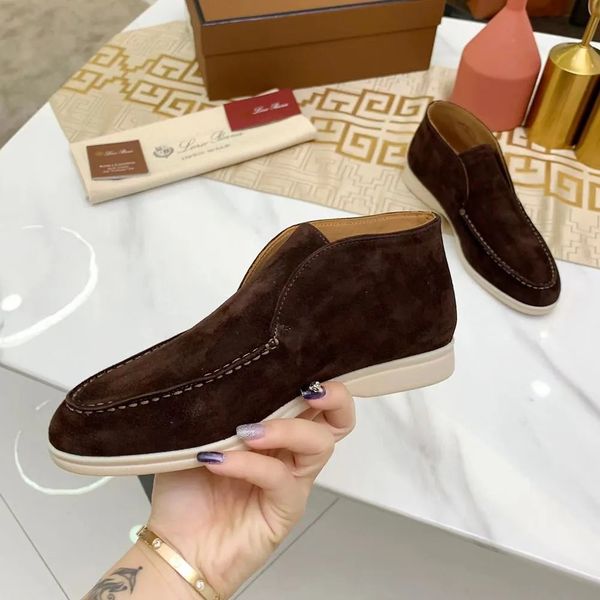 

new fashion designer brand open walk suede sneaker shoes women casual shoes men casual walking flats classic ankle boot, Black