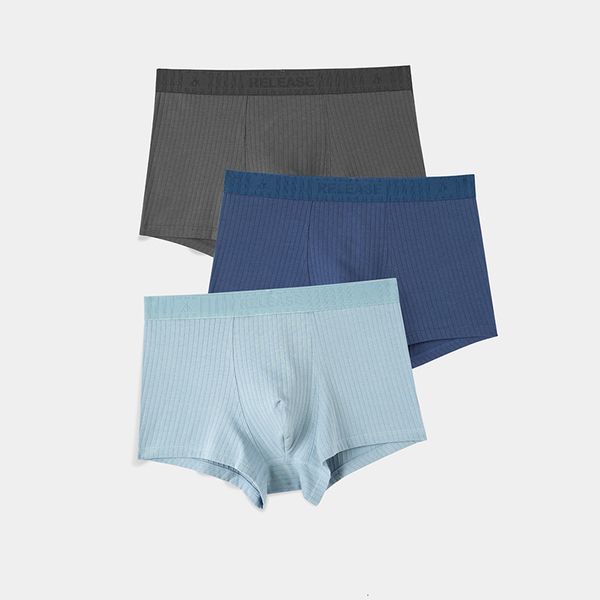 

underpants half underwear men's boxing cotton antibacterial breathable pants youth boxing boys' bottom trend shorts 230407, Black;white