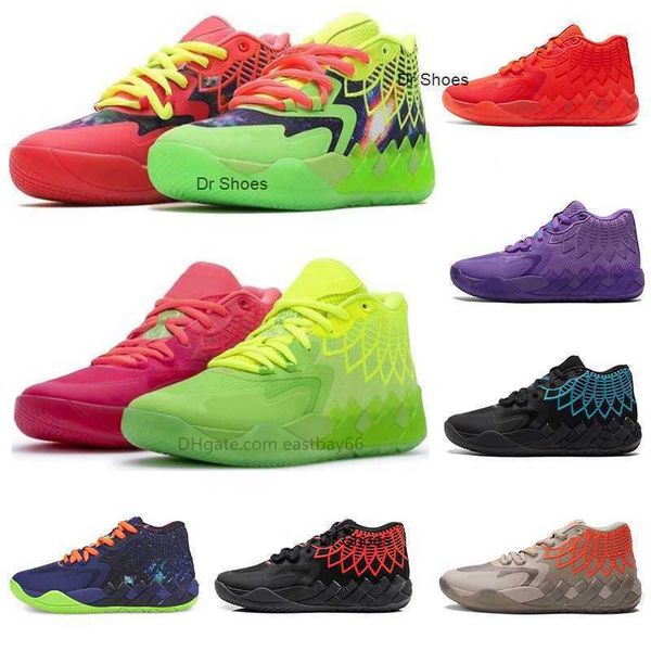 

new arrival big eur 48 mens lamelo ball mb 01 basketball shoes rick and morty red green galaxy purple blue grey black queen buzz city melo g