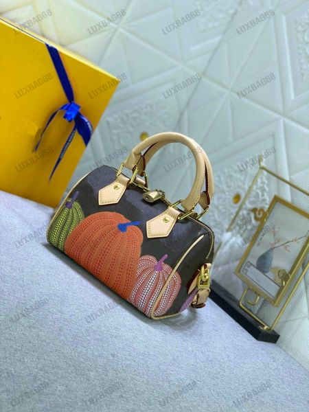 

m46469 yk speedy bandouliere 20 boston bag yayoi kusama 2023 monograms pumpkin print handbag for women luxurys crossbody double zipped closu