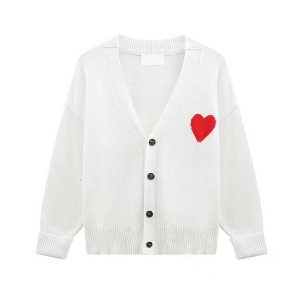 

paris designer men's sweater amis de coeur macaron love jacquard cardigan for men and women v4k8, White;black