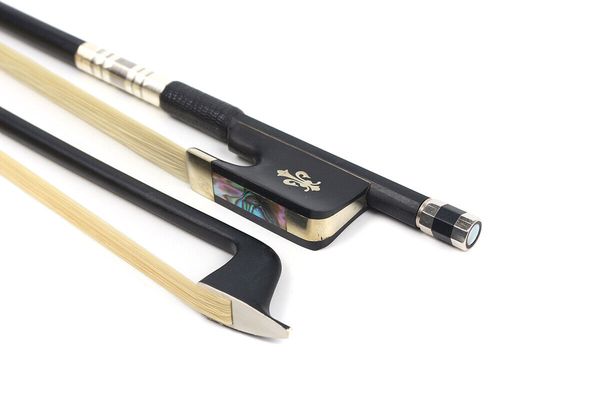 

advance 4/4 cello bow carbon fiber ebony frog natural bow hair straight