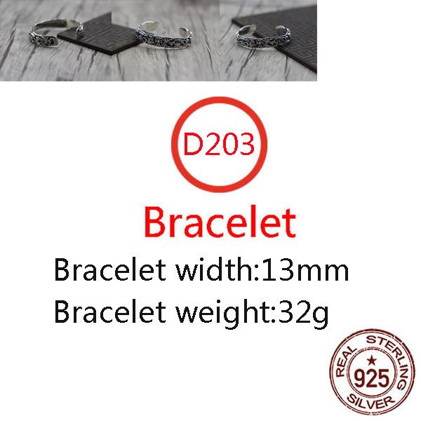 

d203 s925 sterling silver cowhide bracelet hip hop street fashion couple jewelry personalized punk style solid cross flower letter lover gif, Black