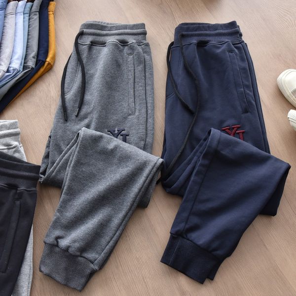 

men's trousers casual pants jogger fitness workout running knitted basketball sweatpants pantalones hombre, Black