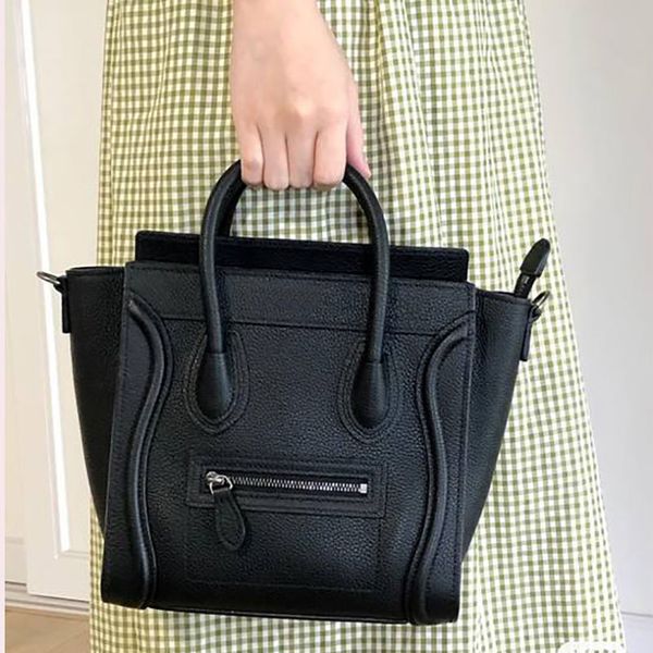

micro luggage bags nano luggages drummed calfskin smile face lady handbag luxury designer mini cosmetic bag travel tote canvas casual crossb