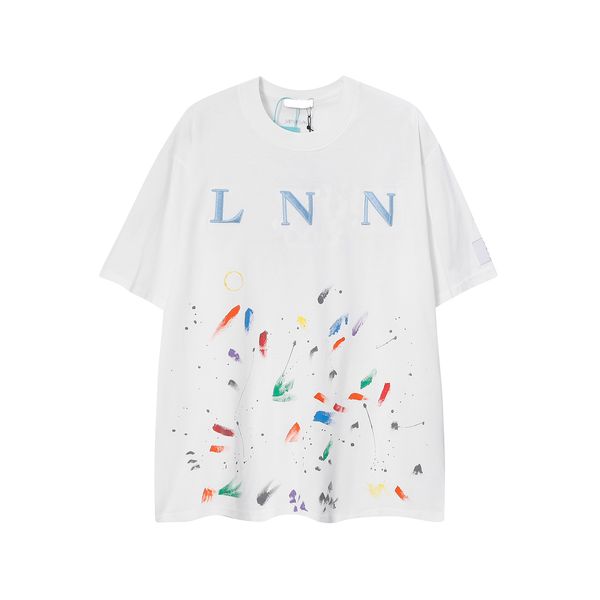 

yy mens designer t shirts fashion splash ink graffiti printed womens t-shirt men cotton casual tees short sleeve oversize hip hop streetwear, White;black