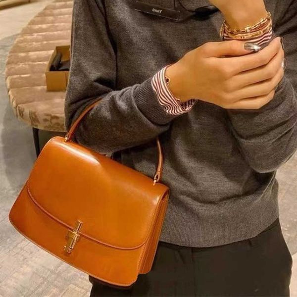 

designer bags premium tofu women's high end original order the row handt-shaped buckle cowhide handsofia retro handbags